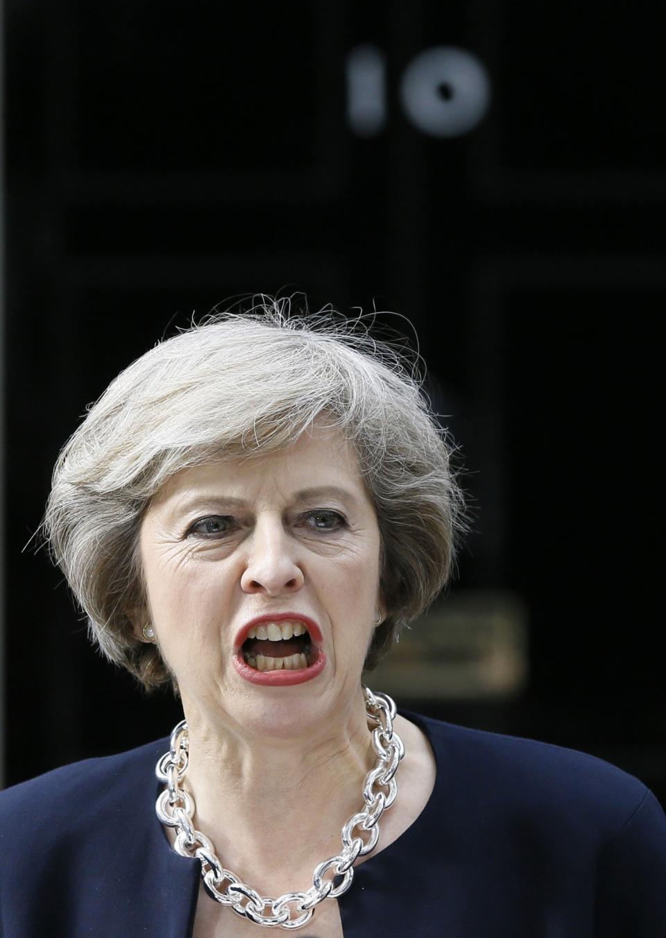 <p>Theresa May am 13. Juli 2016 in der Downing Street 10. (Bild: AP Photo/Kirsty Wigglesworth) </p>