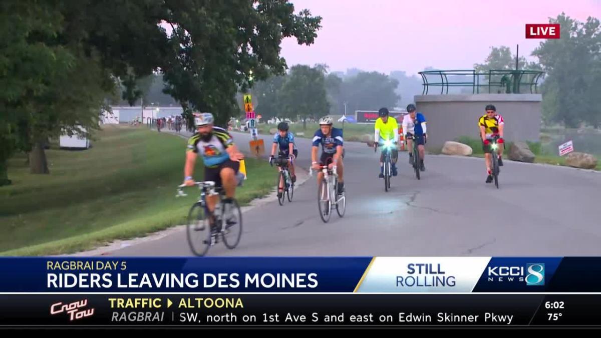 RAGBRAI riders leave Des Moines on day 5