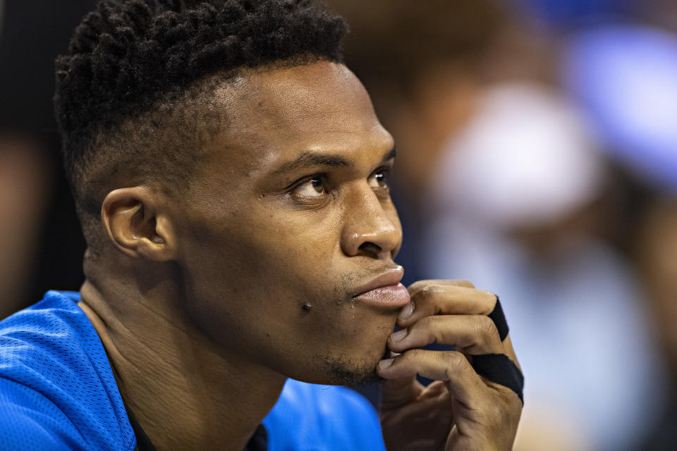 Russell Westbrook may be the next superstar on the move this summer. (Getty Images)