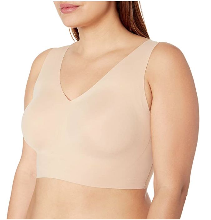 Calvin Klein Women's Invisibles Comfort Seamless Lightly Lined V Neck Bralette Bra