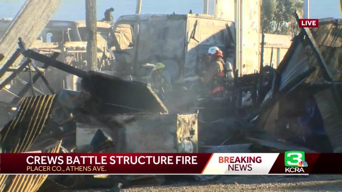 Fire breaks out at industrial trucking site in Placer County