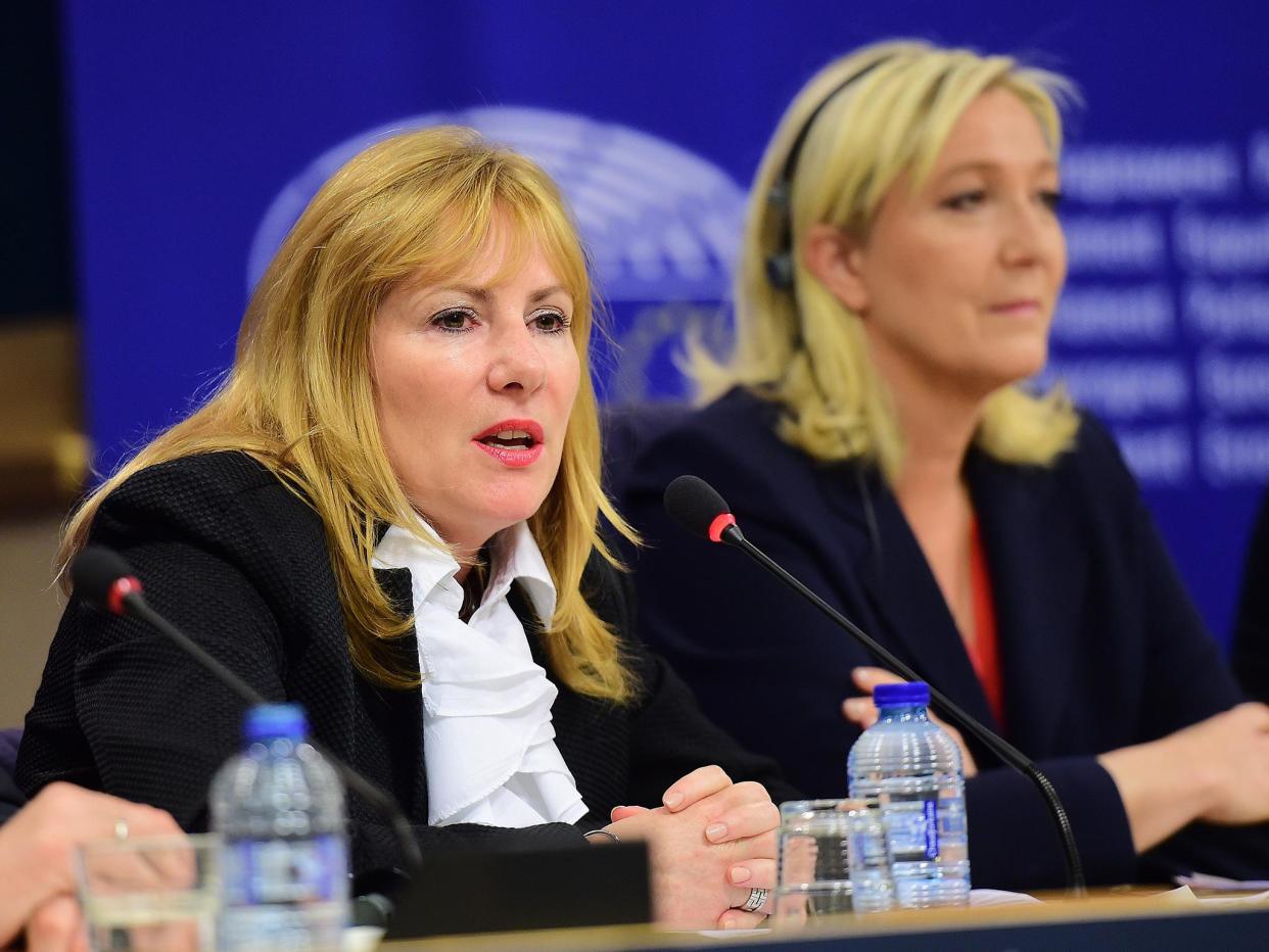 Janice Atkinson, seen here with political ally Marine Le Pen, has been helping the Conservative campaign in Gravesend, Kent: AFP/Getty