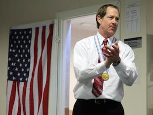 U.S. World Juniors coach Phil Housley addresses his team after their gold medal performance -- USA Hockey