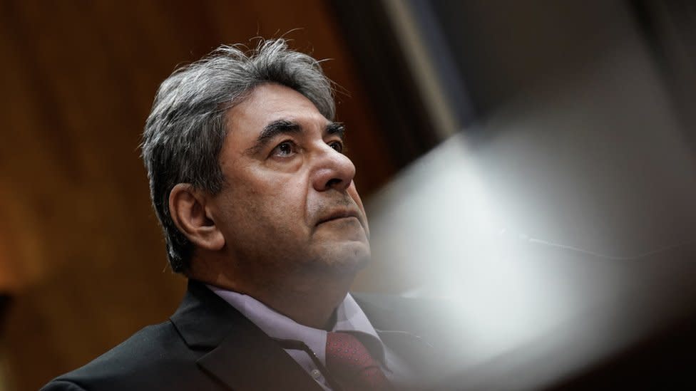 Boeing engineer, Sam Salehpour testifies before the US Senate Homeland Security and Governmental Affairs Subcommittee on Investigations during a hearing on "Examining Boeing's Broken Safety Culture: Firsthand Accounts," at Capitol Hill in Washington, DC, on April 17, 2024.