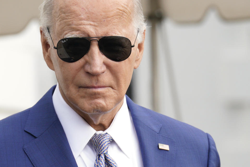 President Joe Biden walks to speak to the media before boarding Marine One on the South Lawn of the White House, Thursday, Jan. 18, 2024, in Washington. Biden is traveling to North Carolina to highlight $82 million in new investments that would connect 16,000 households and businesses to high-speed internet. (AP Photo/Yuri Gripas)