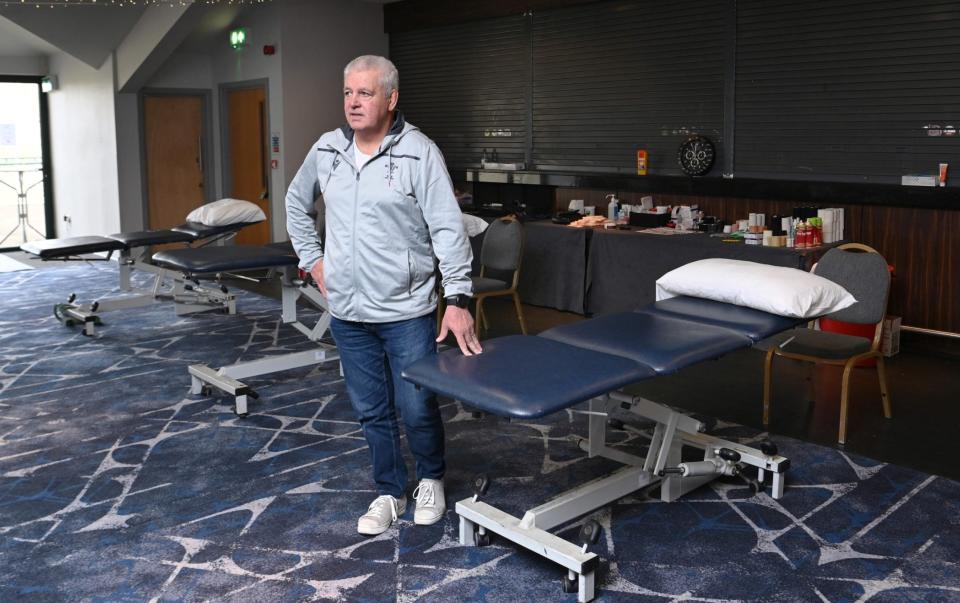 Pix show Welsh Rugby Union head coach Warren Gatland at the WRU training centre at Hensol, Wales as he prepares for the start of the Six Nations this Saturday