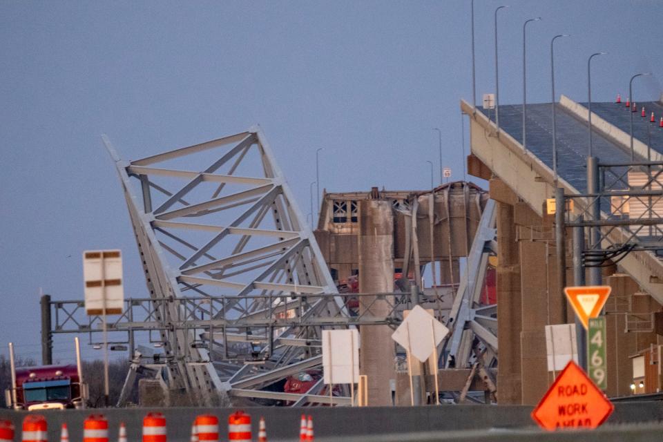 The Francis Scott Key Bridge, a major span over the Patapsco River in Baltimore, collapsed after it was struck by a Singapore-flagged container ship 'Dali'. The cargo ship collided with a pillar of the bridge, prompting a massive emergency response for multiple people in the water. The Baltimore City Fire Department described the collapse as a mass-casualty incident.