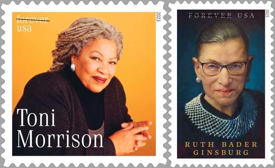 In 2023, the USPS debuted new stamps honoring Toni Morrison and Ruth Bader Ginsburg.