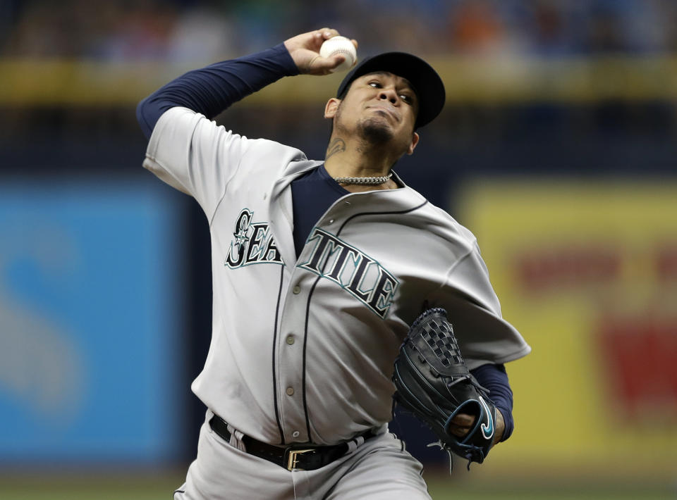 Felix Hernandez is 6-5 this season for the Mariners, who lead the American League West. (AP Photo/Chris O’Meara)