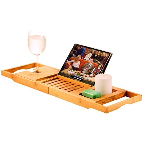 24) Bamboo Bathtub Tray Caddy