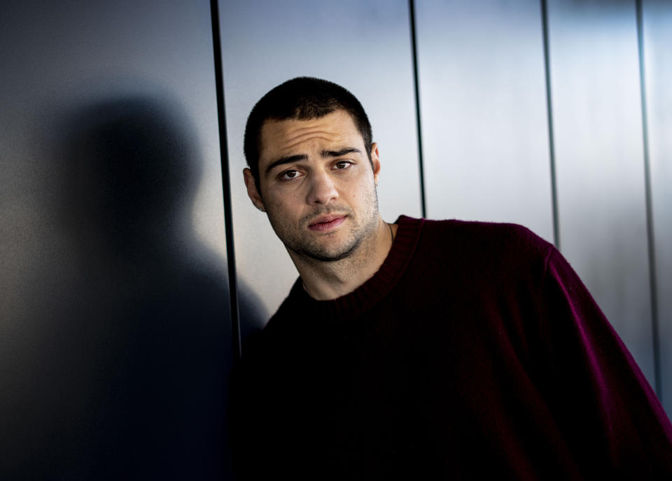 Actor Noah Centineo, star of the Netflix series "The Recruit," poses for a portrait at the International Spy Museum in Washington on Dec. 13, 2022. (AP Photo/Andrew Harnik)