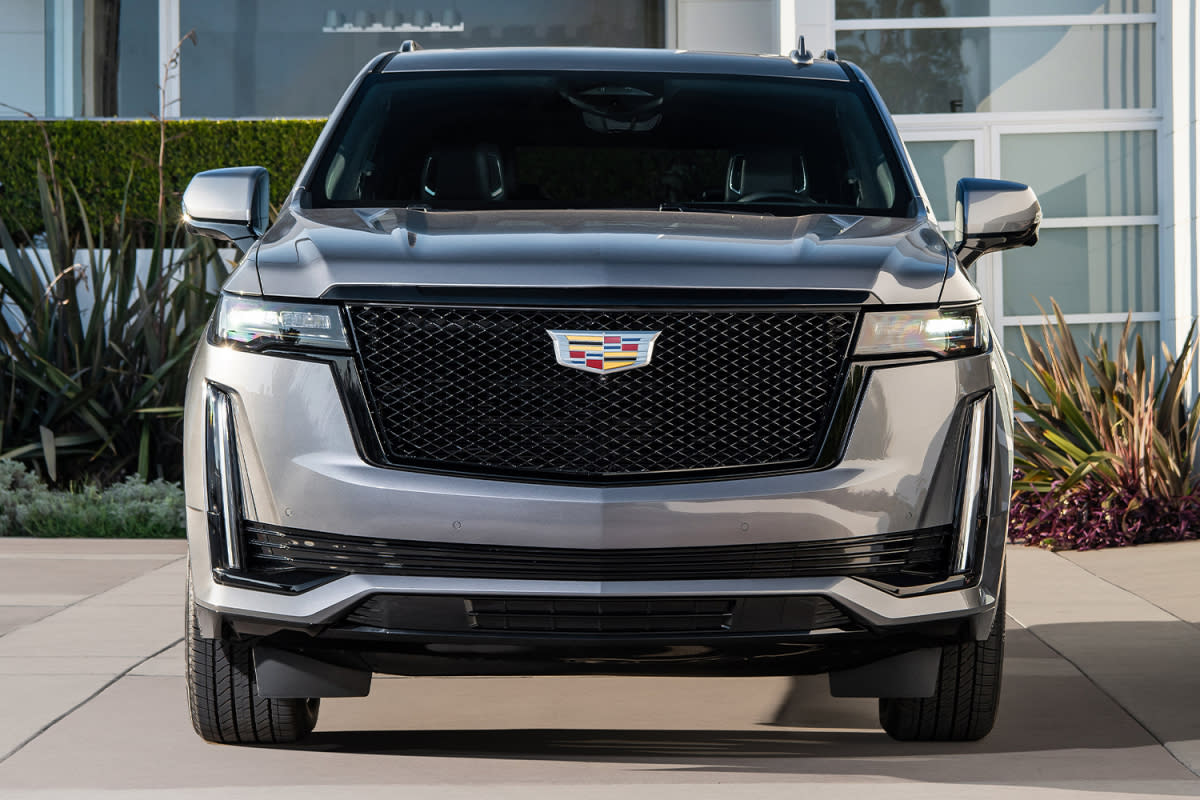 The front end of the 2021 Cadillac Escalade SUV
