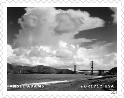 El Servicio Postal de EE. UU. revela estampillas adicionales para 2024 - Estampilla de Ansel Adams - Crédito de la imagen: Servicio Postal de EE. UU.