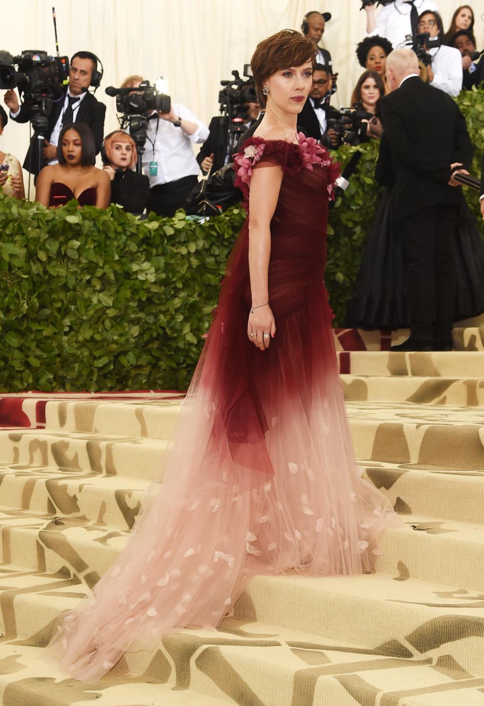 The stunning gown may look relatively low-key compared to other gowns at the event, but it has caused a huge controversy. Source: Getty