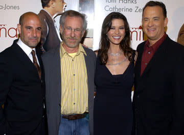 Stanley Tucci , Steven Spielberg , Catherine Zeta-Jones and Tom Hanks at the Beverly Hills premiere of DreamWorks' The Terminal