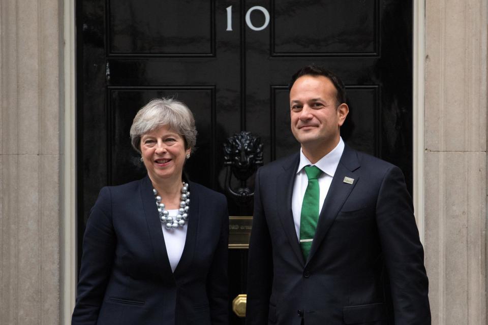 Leo Varadkar with Theresa May at a meeting earlier this year: Getty Images