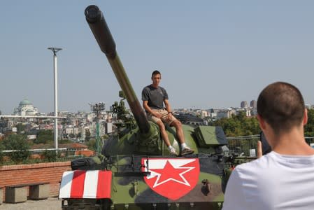 Serbia's Red Star brings tank to stadium ahead of match with Young Boys