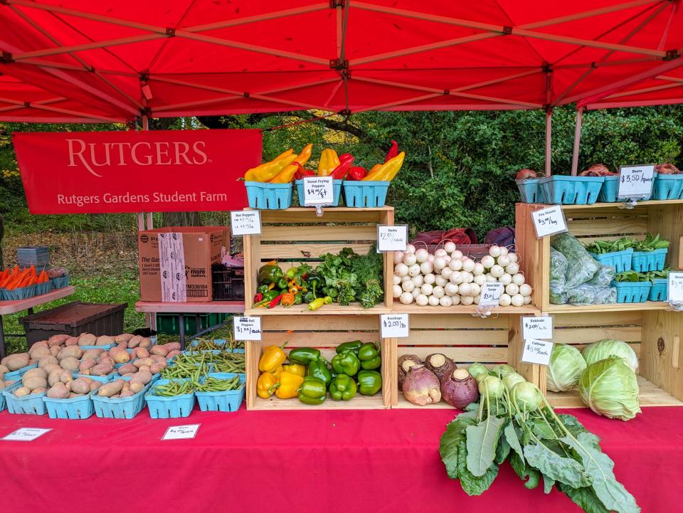 The Rutgers Gardens Student Farm, which uses organic farming practices and sustainable methods, sells items at Cook's Market.