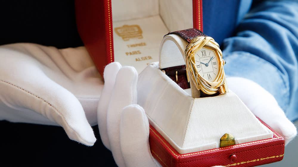 The timepiece in its original case that comes with the sale - Credit: Sotheby's