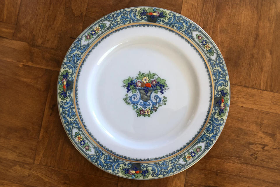 Lenox China “Autumn” - Single salad plate, blue scrolls and fruit core