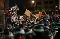 Protest against the death in Minneapolis police custody of George Floyd, in New York