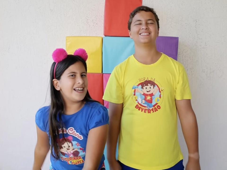 Screen shot of Maria Clara and JP introducing a video on their YouTube channel.