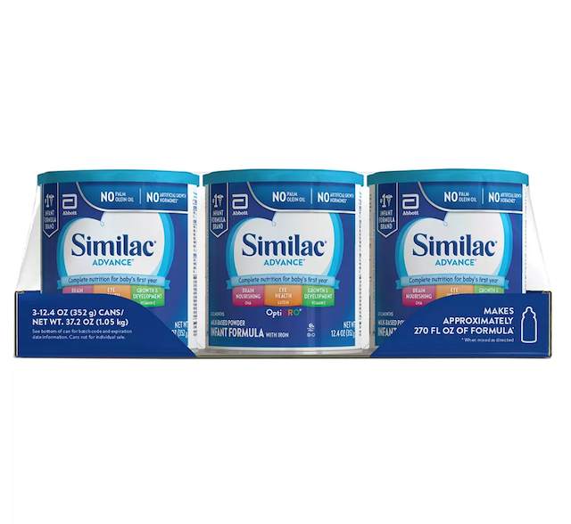 Similac Advance Powder Infant Formula with Iron, 3 pk./12.4 oz.
