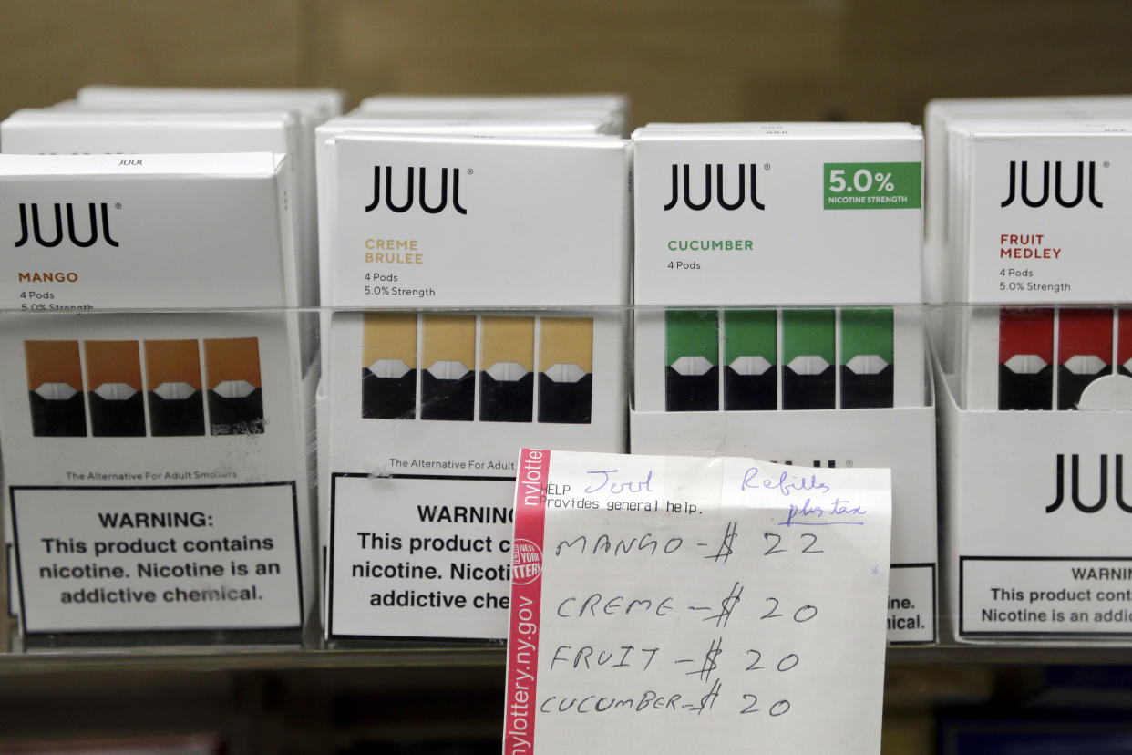 E-cigarette maker Juul is in hot water for its marketing tactics, which a new lawsuit alleges led to the death of an 18-year-old in Florida. (Photo: AP/Seth Wenig)