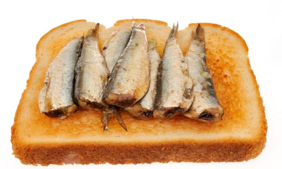 Just add horseradish … pilchards on toast.