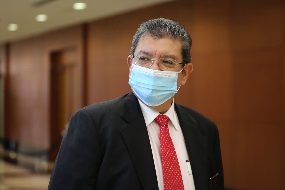 Communications and Multimedia Minister Datuk Saifuddin Abdullah is pictured at Parliament in Kuala Lumpur July 14, 2020. — Picture by Yusof Mat Isa