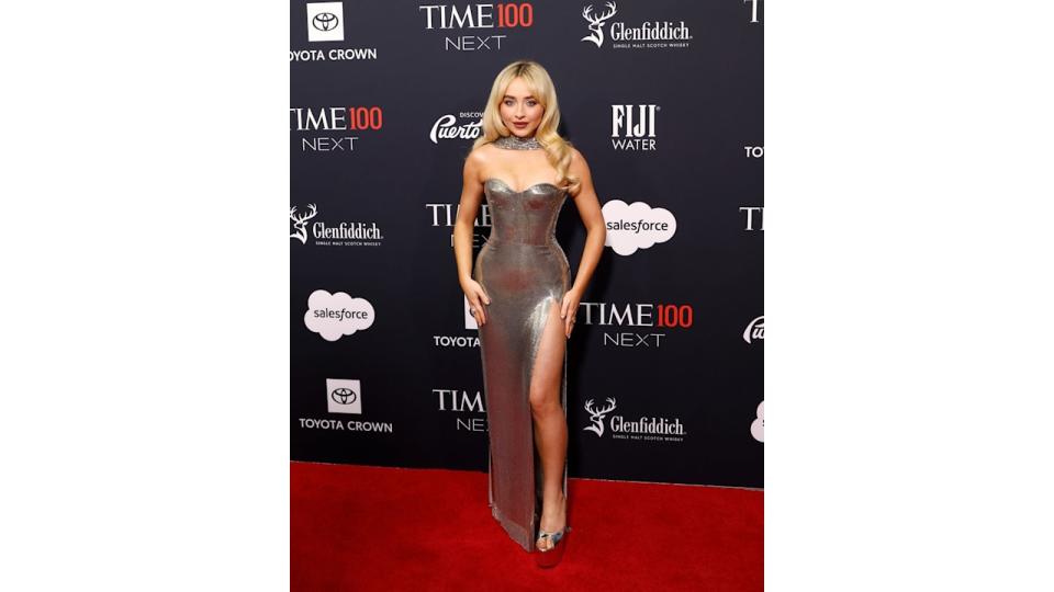  Sabrina Carpenter attends the 2024 Time100 Next Gala at Chelsea Piers on October 09, 2024 in New York City. (Photo by Taylor Hill/WireImage)