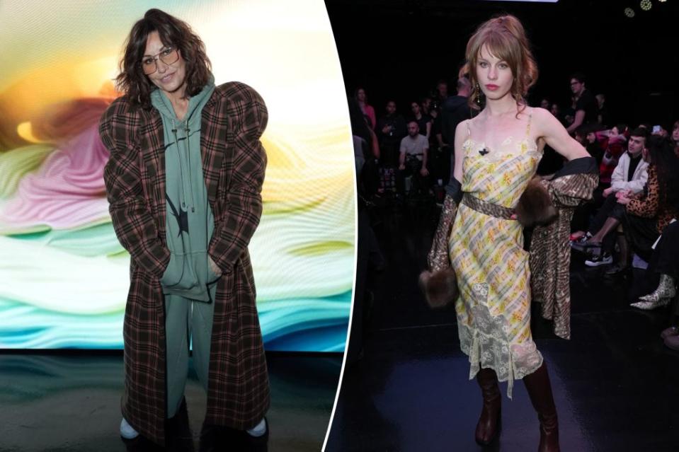 “Showgirls” actress Gina Gershon (left) called on Collina for NYFW, along with it-girl Ivy Getty.