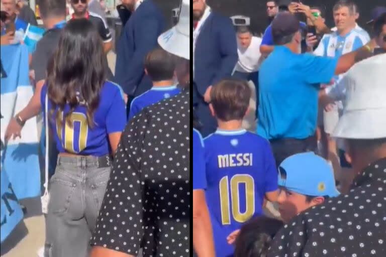 Furor por la llegada de la familia Messi al estadium de Houston (Foto: captura X/@DsPortsRadio)