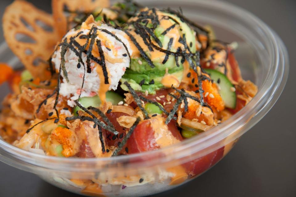 Pokeworks will participate in the Taste of Thayer with food samples. This is a poke bowl with Ahi Tuna and Shrimp.