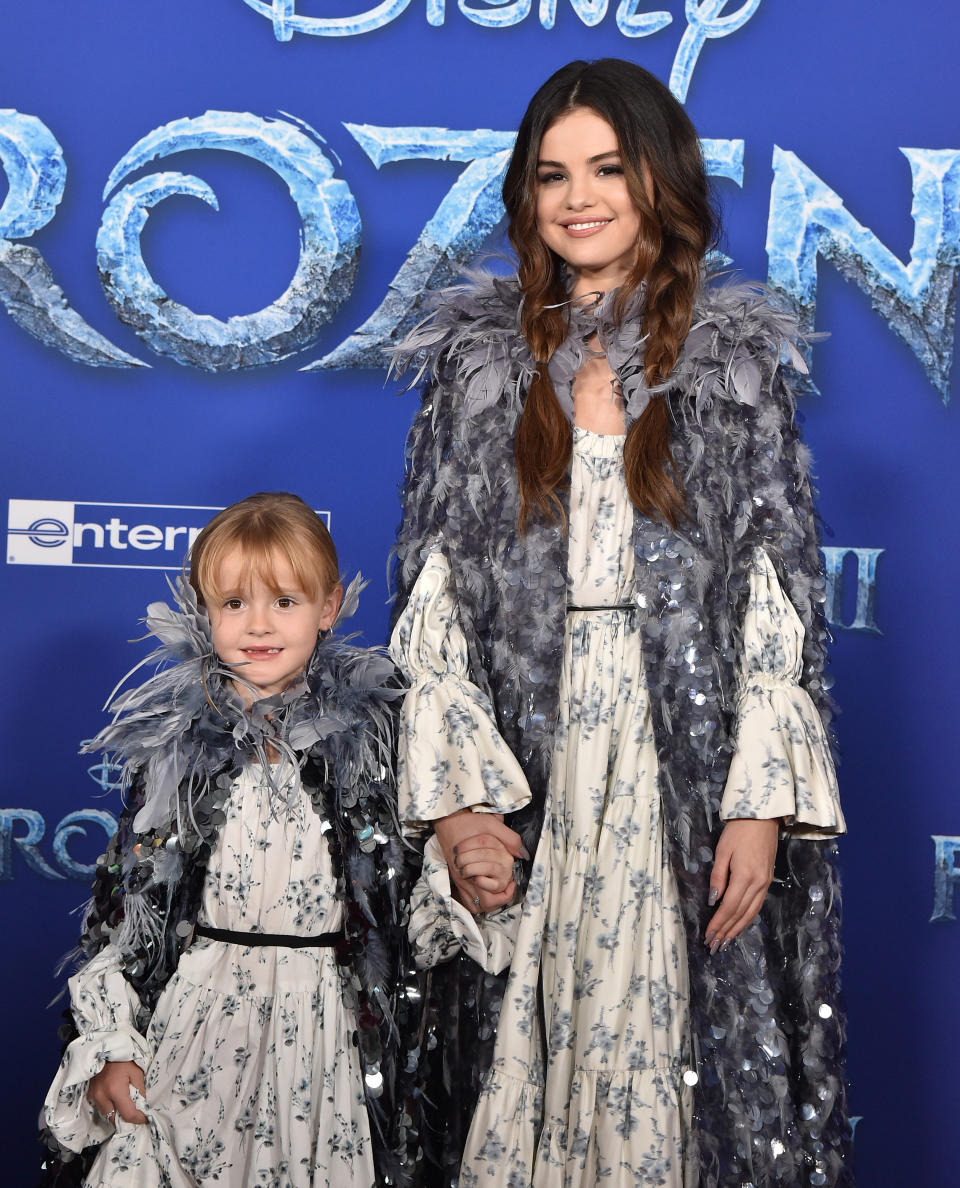 Gracie Teefey and Selena Gomez attend the premiere of Disney's "Frozen 2" on Nov. 7 in Hollywood, California. (Photo: Axelle/Bauer-Griffin via Getty Images)