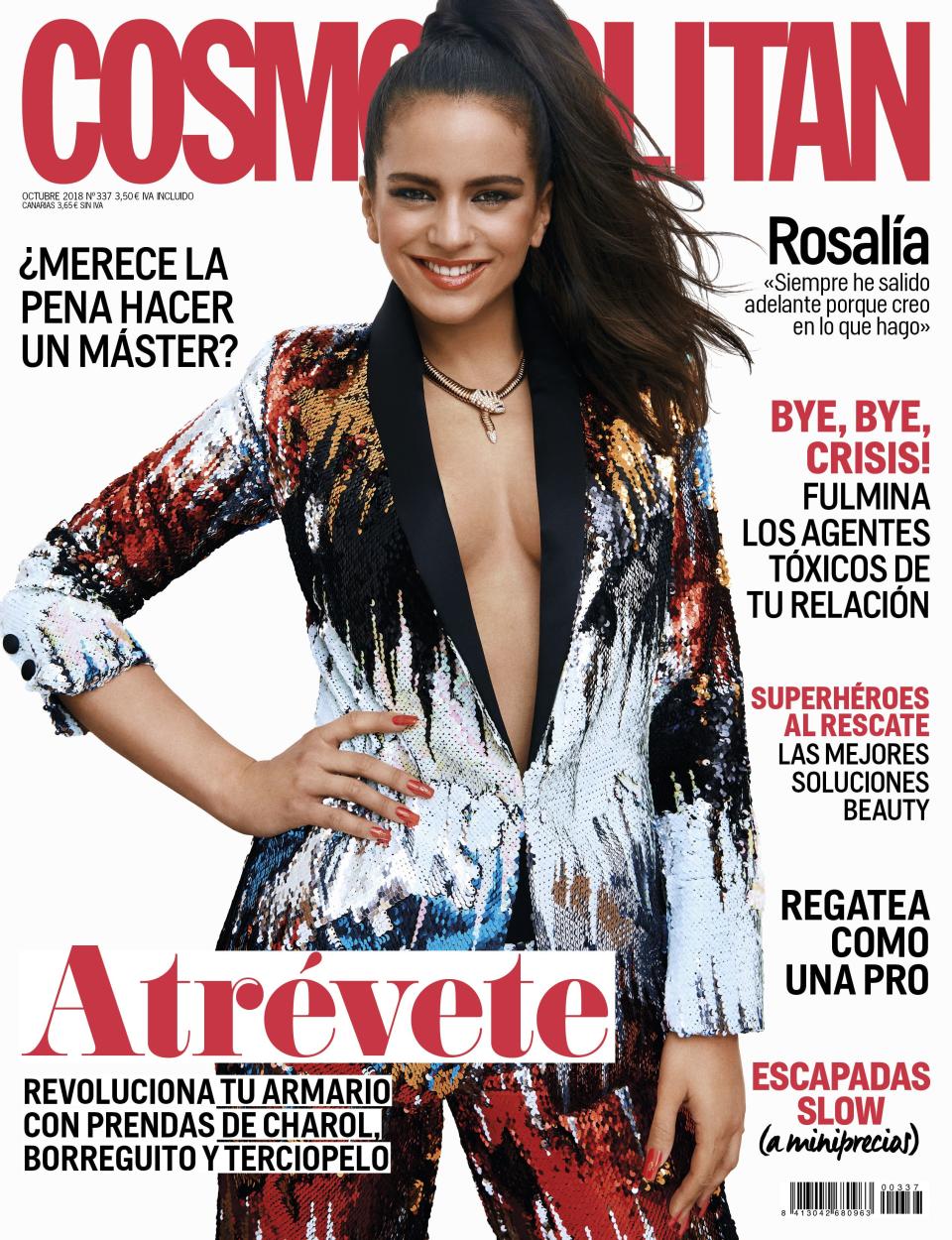 "Soy una privilegiada por dedicarme a lo que me gusta", contó la <em>celebrity </em>en una entrevista concedida a Cosmopolitan, publicación que contó con Rosalía para un número de 2018. (Foto: <a href="https://www.cosmopolitan.com/es/" rel="nofollow noopener" target="_blank" data-ylk="slk:Cosmopolitan;elm:context_link;itc:0;sec:content-canvas" class="link ">Cosmopolitan</a>)