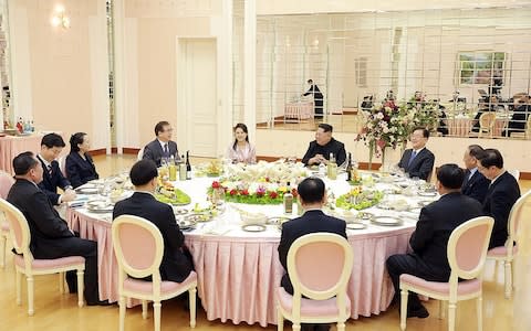  North Korean leader Kim Jong-un suprised many by personally hosting the South Korean delegation for dinner - Credit: AFP