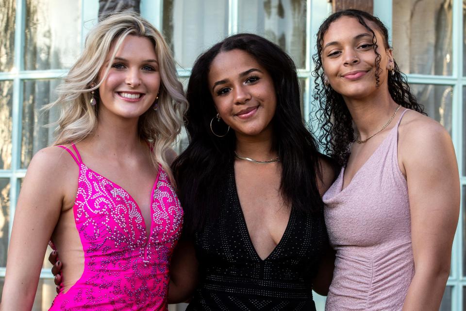 Tatnall High School students arrive for their senior prom at the Greenville Country Club in Wilmington, Friday, April 21, 20223.