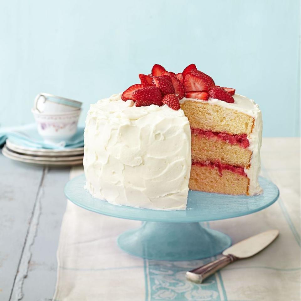 Strawberry Rhubarb Layer Cake