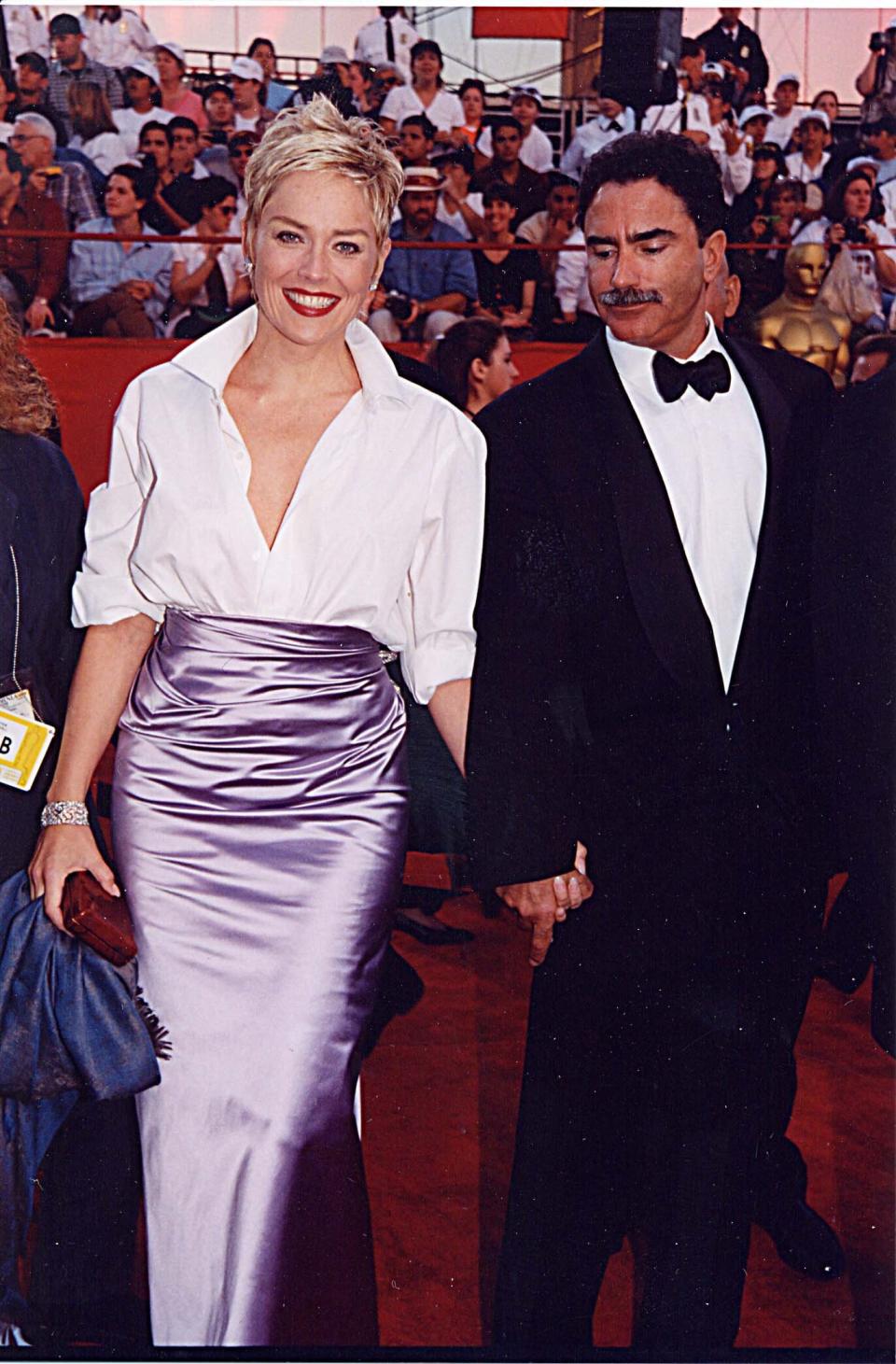 Sharon Stone in Gap and Vera Wang, 1998