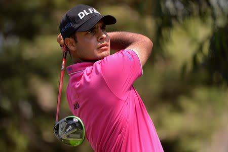 Mar 3, 2018; Mexico City, MEX; Shubhankar Sharma plays his shot from the sixth tee during the third round of the WGC - Mexico Championship golf tournament at Club de Golf Chapultepec. Mandatory Credit: Orlando Ramirez-USA TODAY Sports