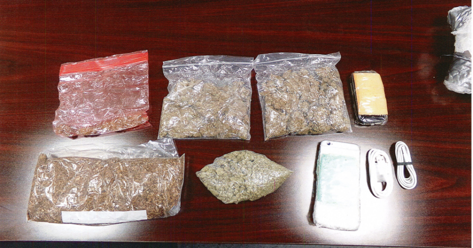 The contents of a package attached to a drone found Monday night on Evergreen Avenue West contains 2 cell phones and chargers, loose tobacco and suspected marijuana., according to the Richland County Sheriff's Office.