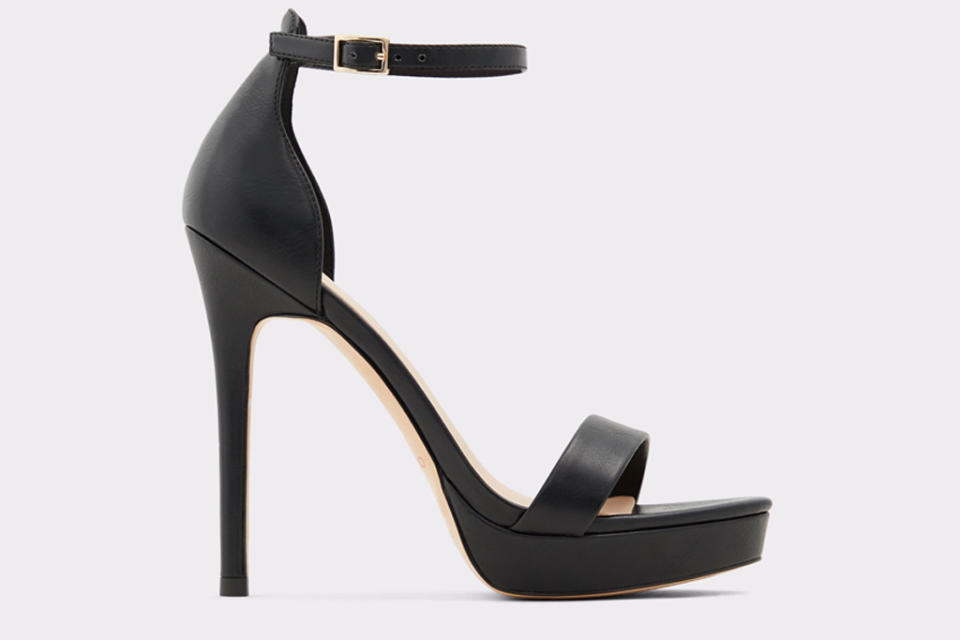 black, sandals, platform, heels, aldo