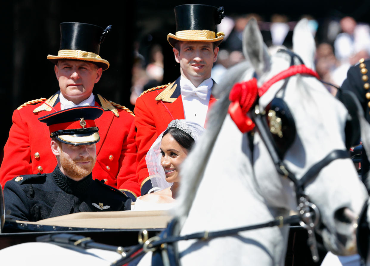 Prince Harry and Meghan Markle on their wedding day [Photo: Getty]