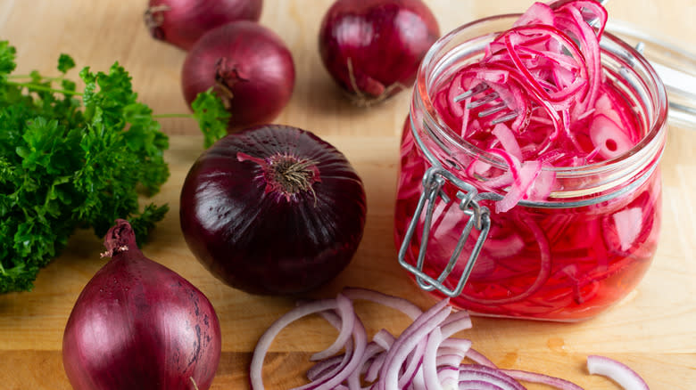 pickled red onions