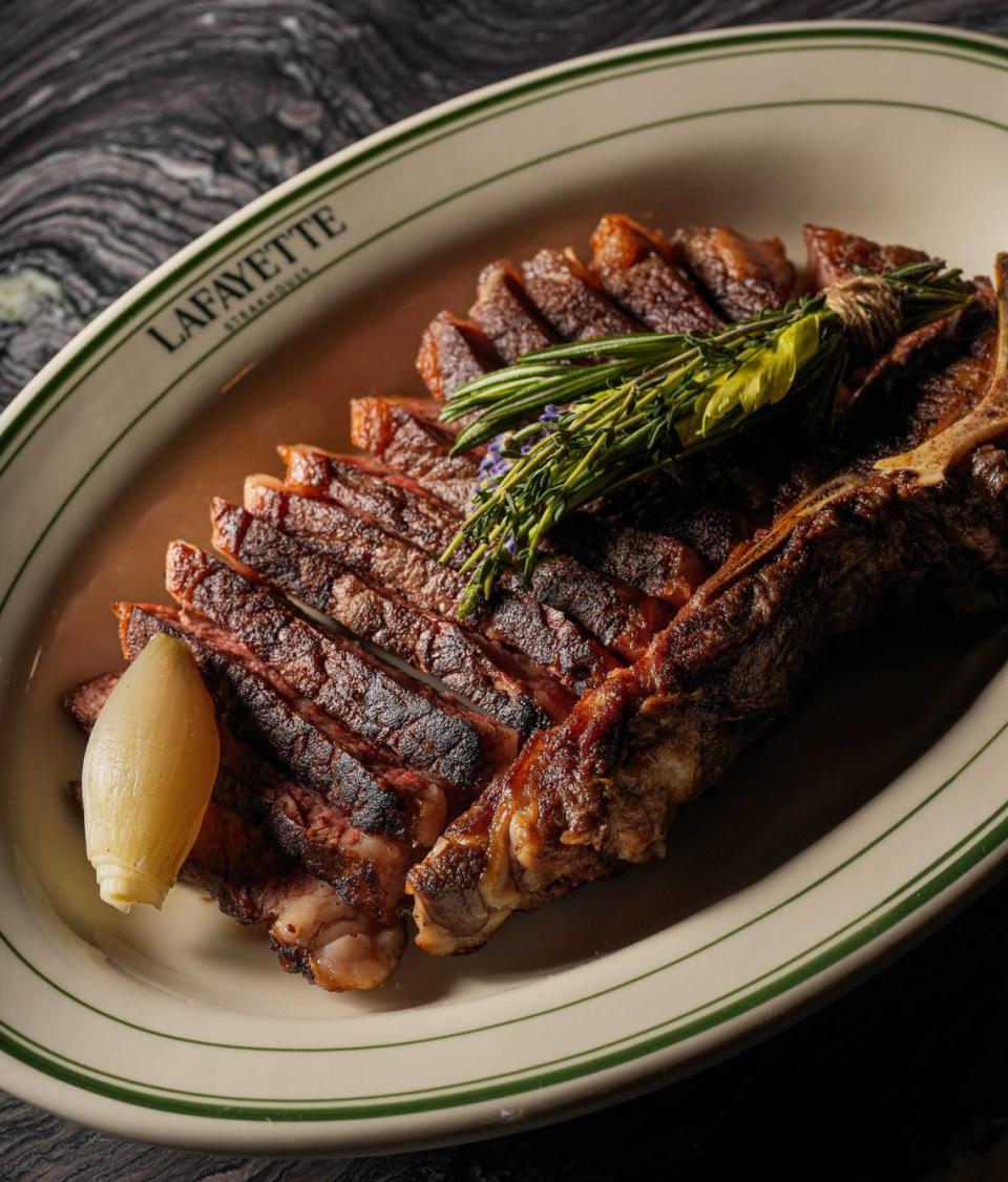 The 18-ounce New York strip served at the new Lafayette Steakhouse in Miami.