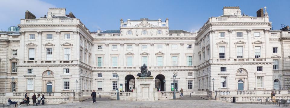 Somerset House in The Strand, central London, houses The Courtauld Gallery