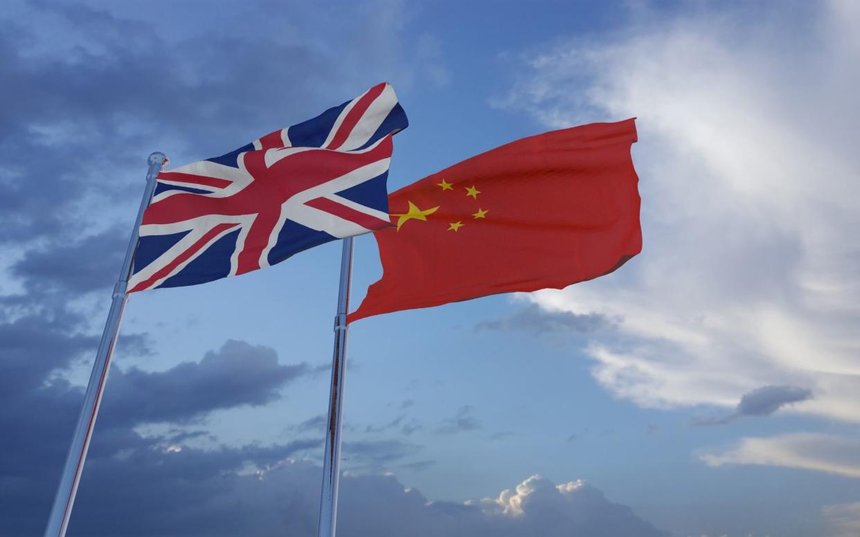 Great Britain and China National Flags  - themotioncloud 