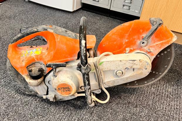 Stolen disc cutter handed into police in Totton. Photo from: Totton Police/Facebook.