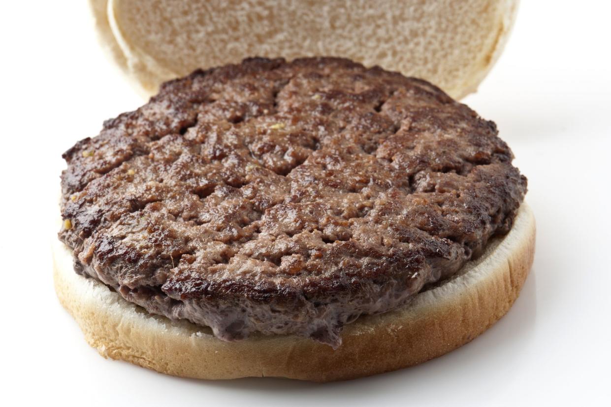 Single plain Hamburger with Natural Shadow